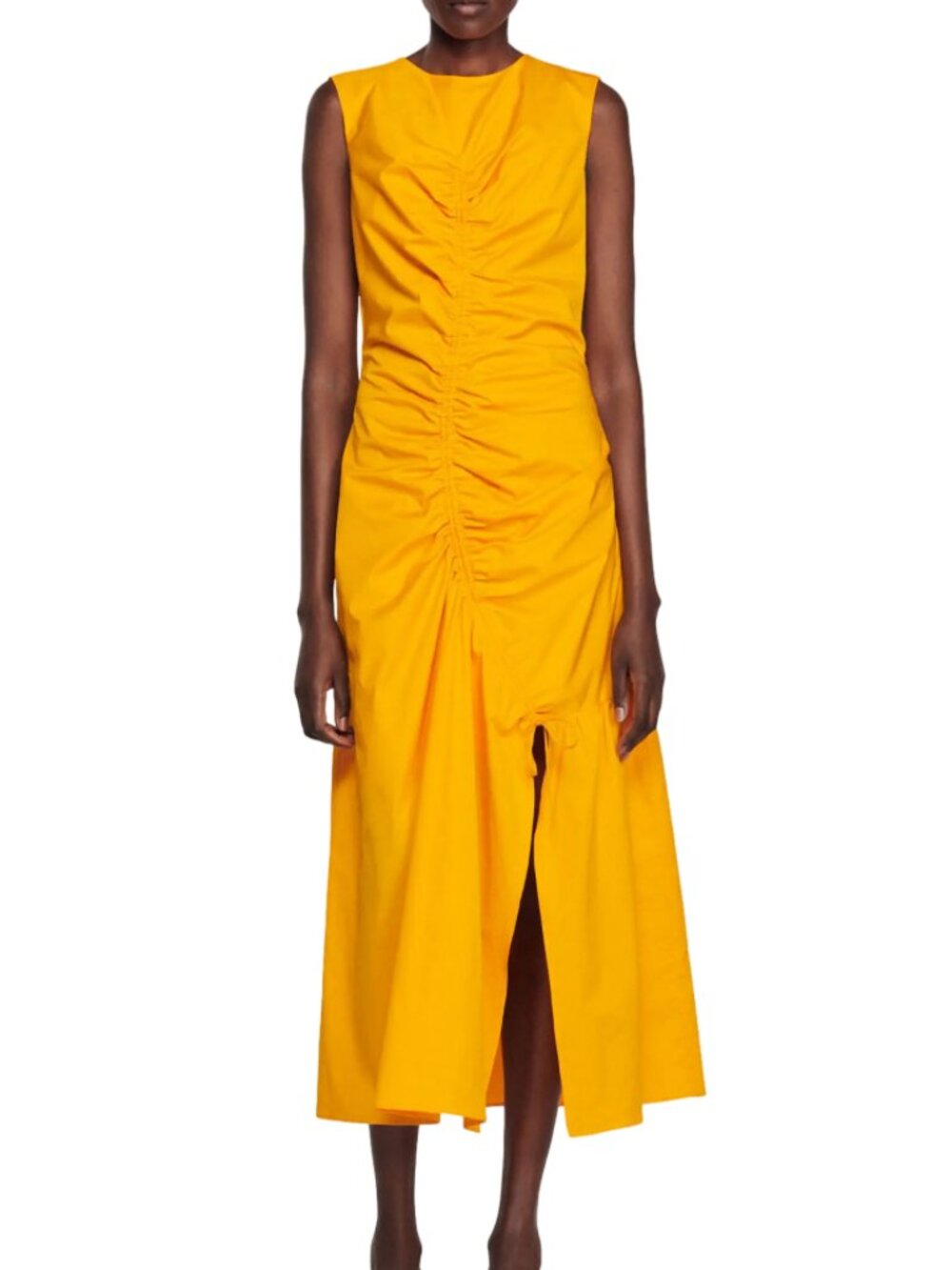 SANDRO Rosie Midi Dress 0 US / 34 EU ORANGE ACIDE